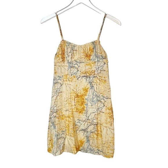 NEW Urban Outfitters By The Sea World Map Y2K Women’s Mini Slip Dress Sz S - Picture 2 of 14